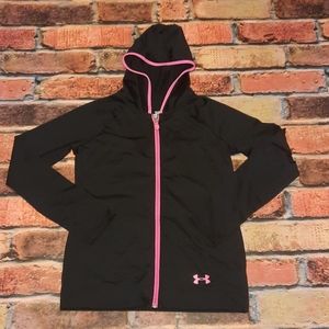 Under Armour Black and Pink Kids Hoodie